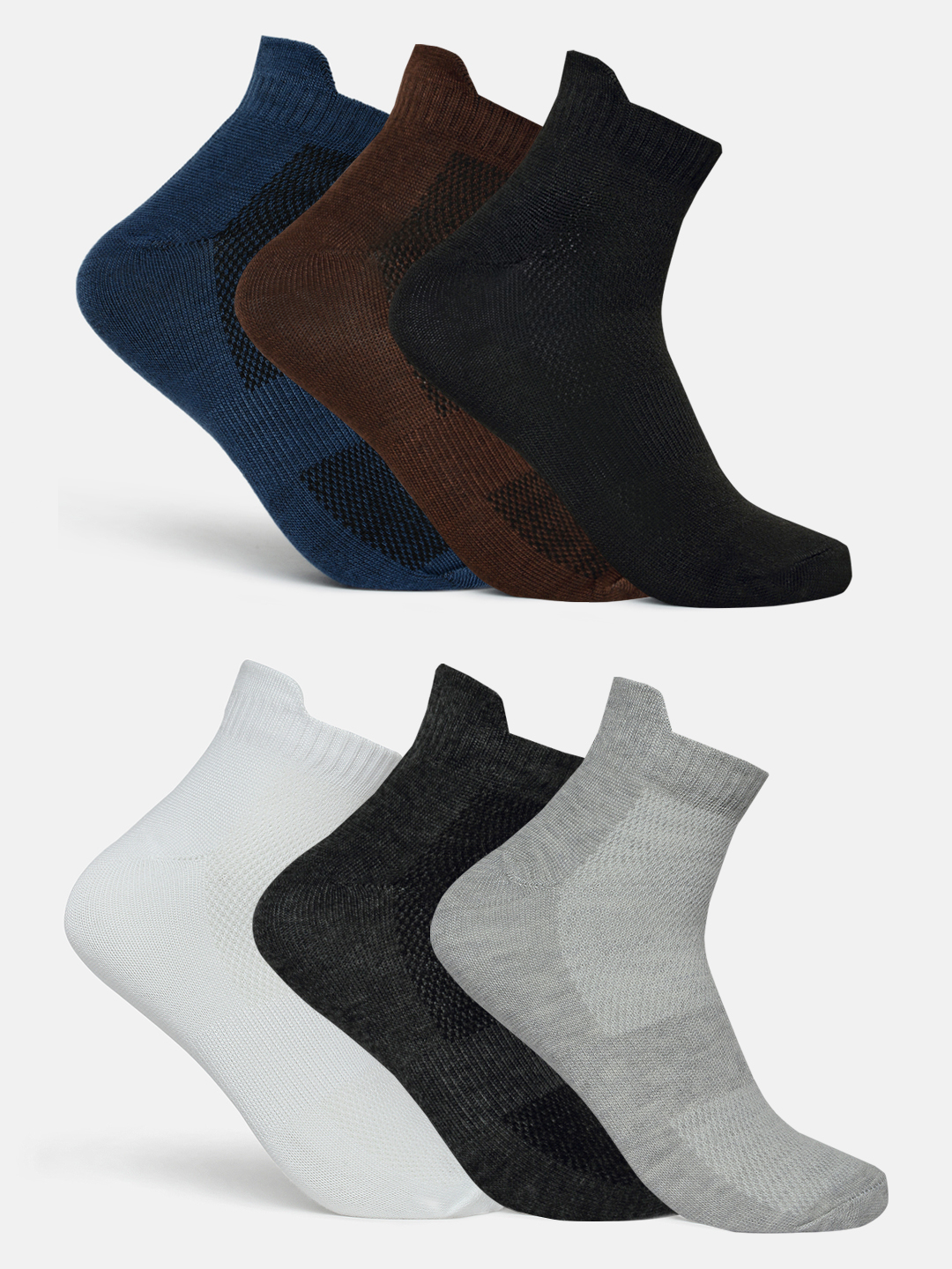 Pack of 6 Ankle-Length Socks for Everyday Comfort